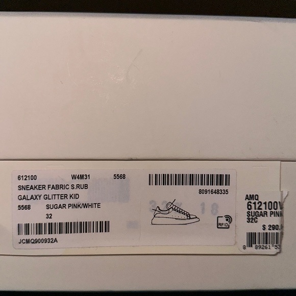 Alexander McQueen pink galaxy glitter kids sneaker size 32 EU/ 2 US - Picture 4 of 4